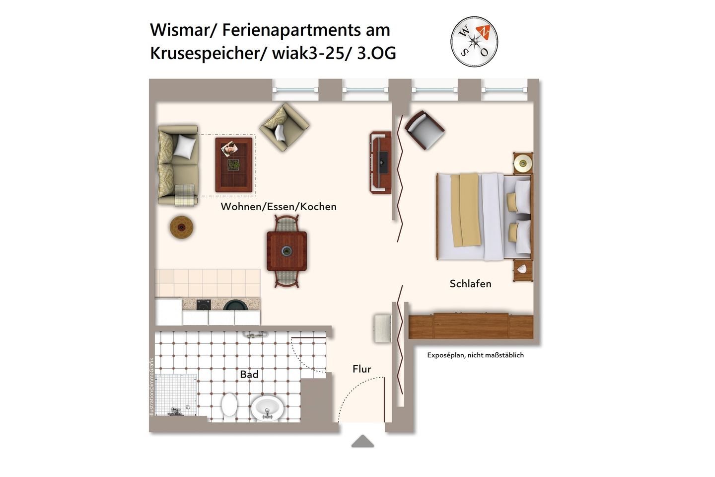 Ferienapartments am Krusespeicher Ferienapartments am Krusespeicher 3-25 Wismar - Grundriss
