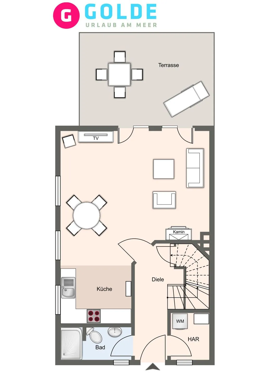 Reetdachhaus Waterküken Waterküken SPO Boehl - Grundriss