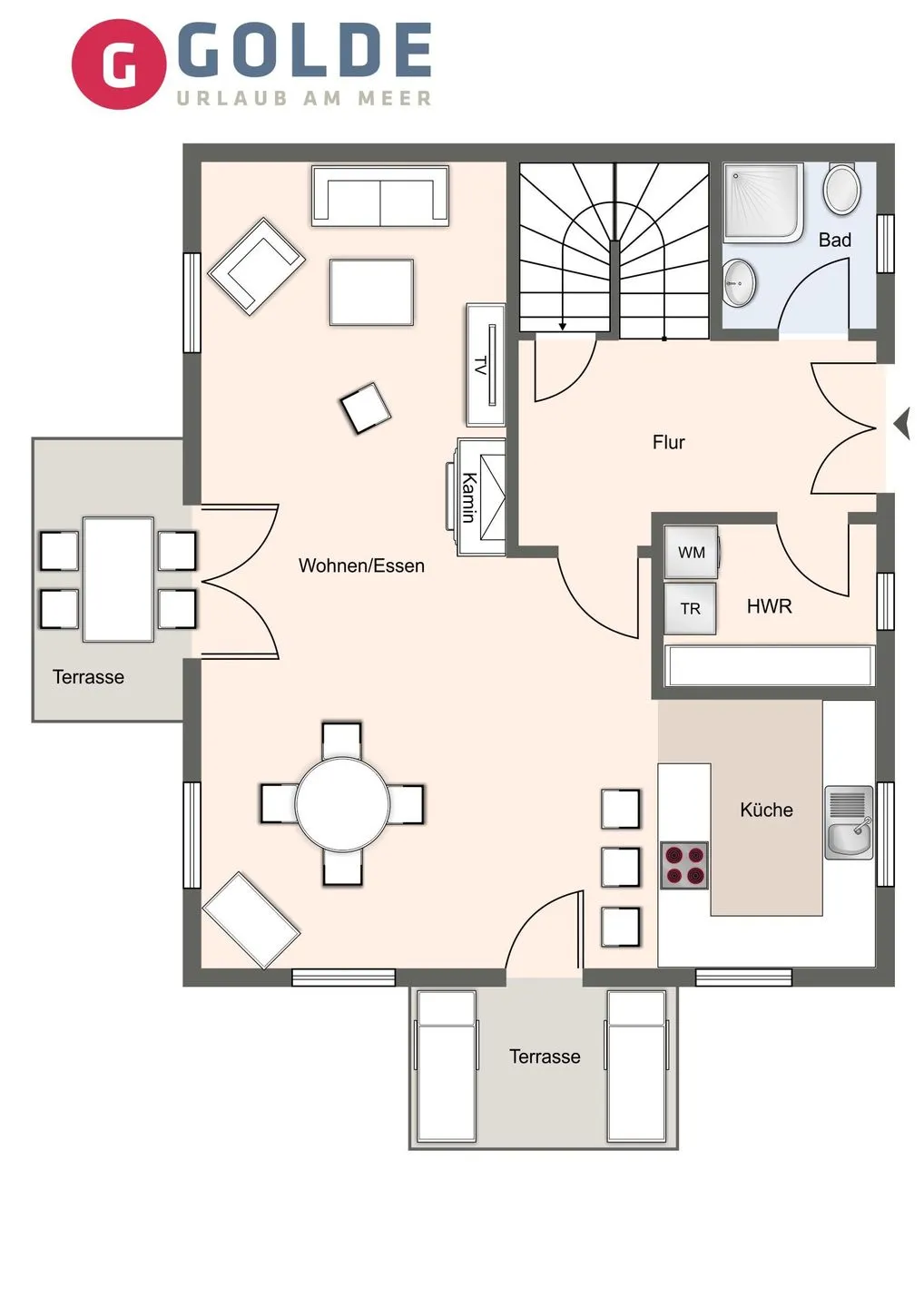 Reetdachhaus Wynhüs Reetdachhaus Wynhüs SPO Ording - Grundriss
