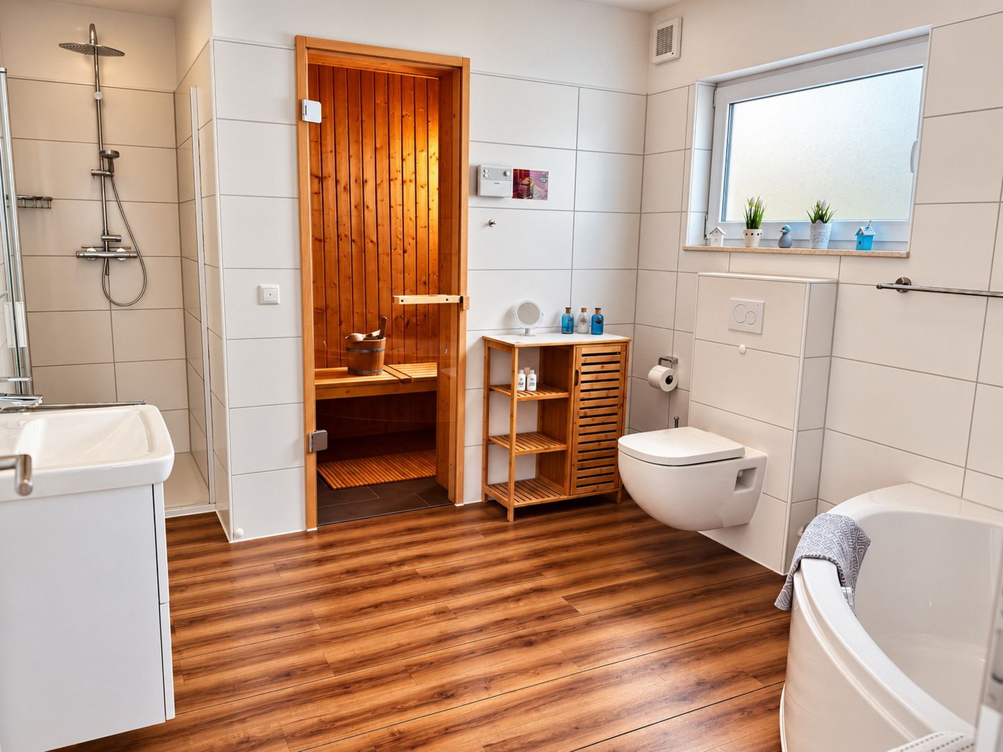 NordseeResort Friesland NordseeResort Friesland 48-7 Schillig - Badezimmer mit Saunabereich im sinf48-7, NordseeResort Friesland 48-7 in Schillig