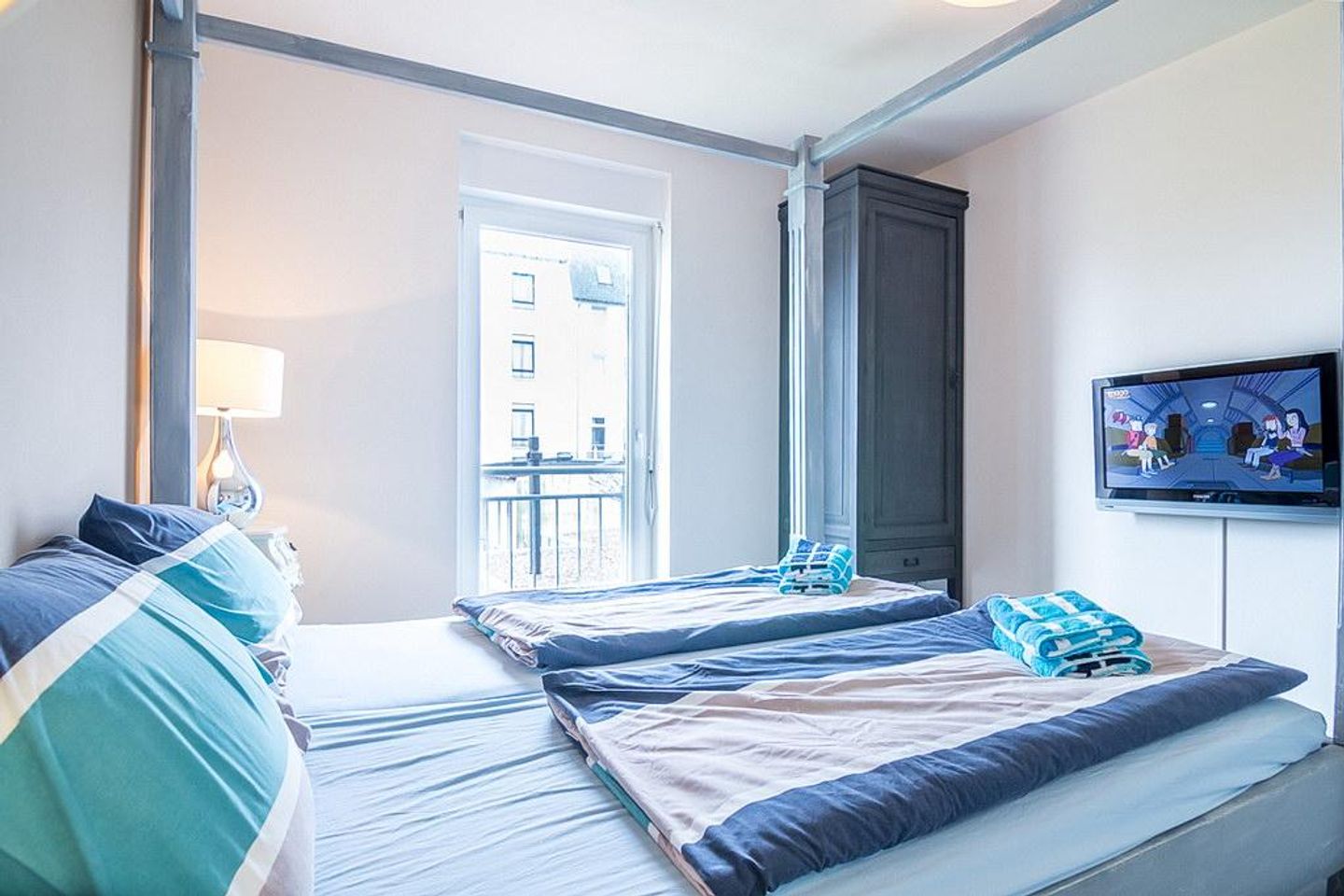 Sandperle Gorch Fock Sandperle Gorch Fock 08 Borkum - Schlafzimmer mit TV