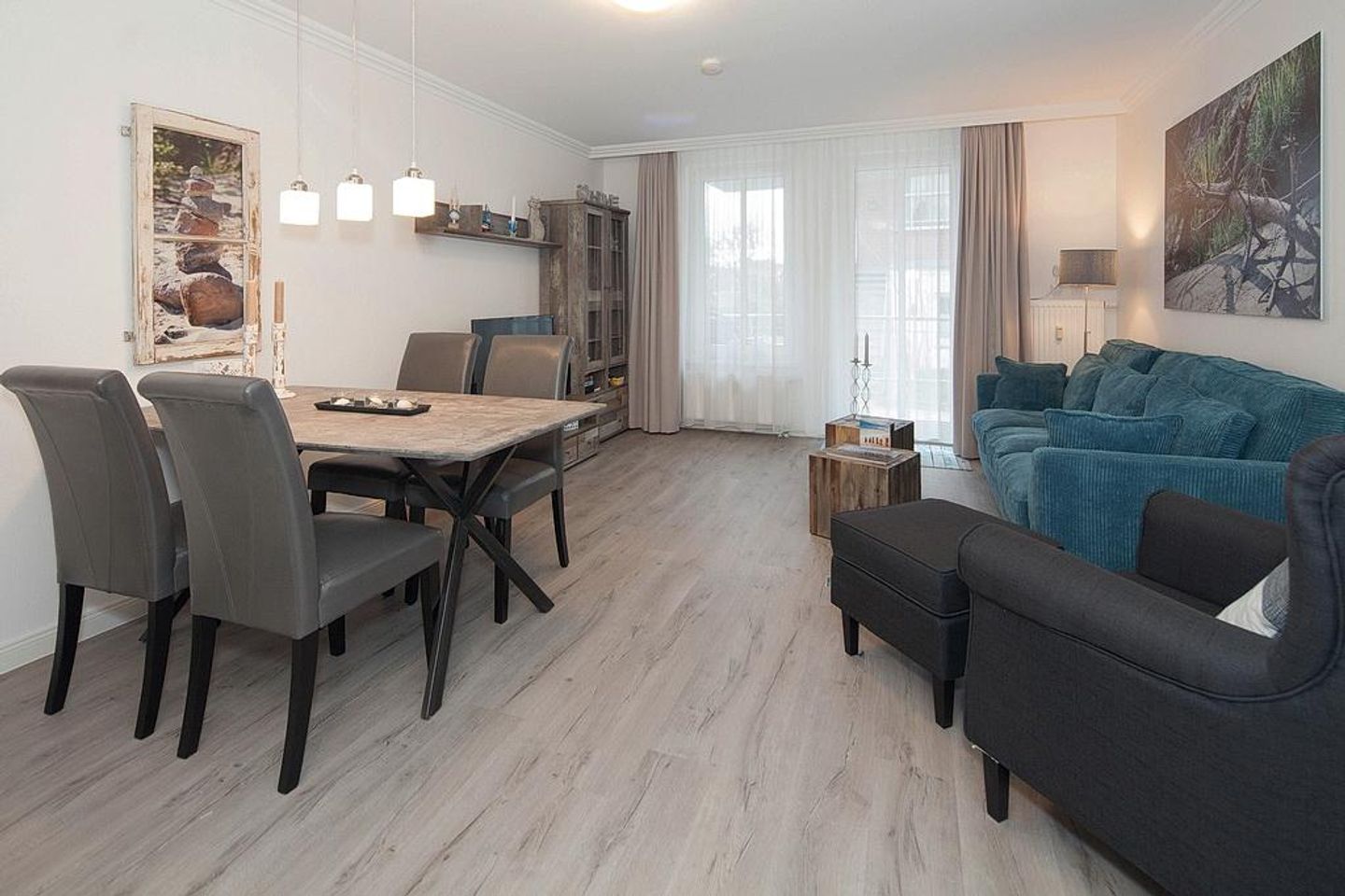 Seehof Seehof 214 Usedom - Wohn-Essbereich mit Couch