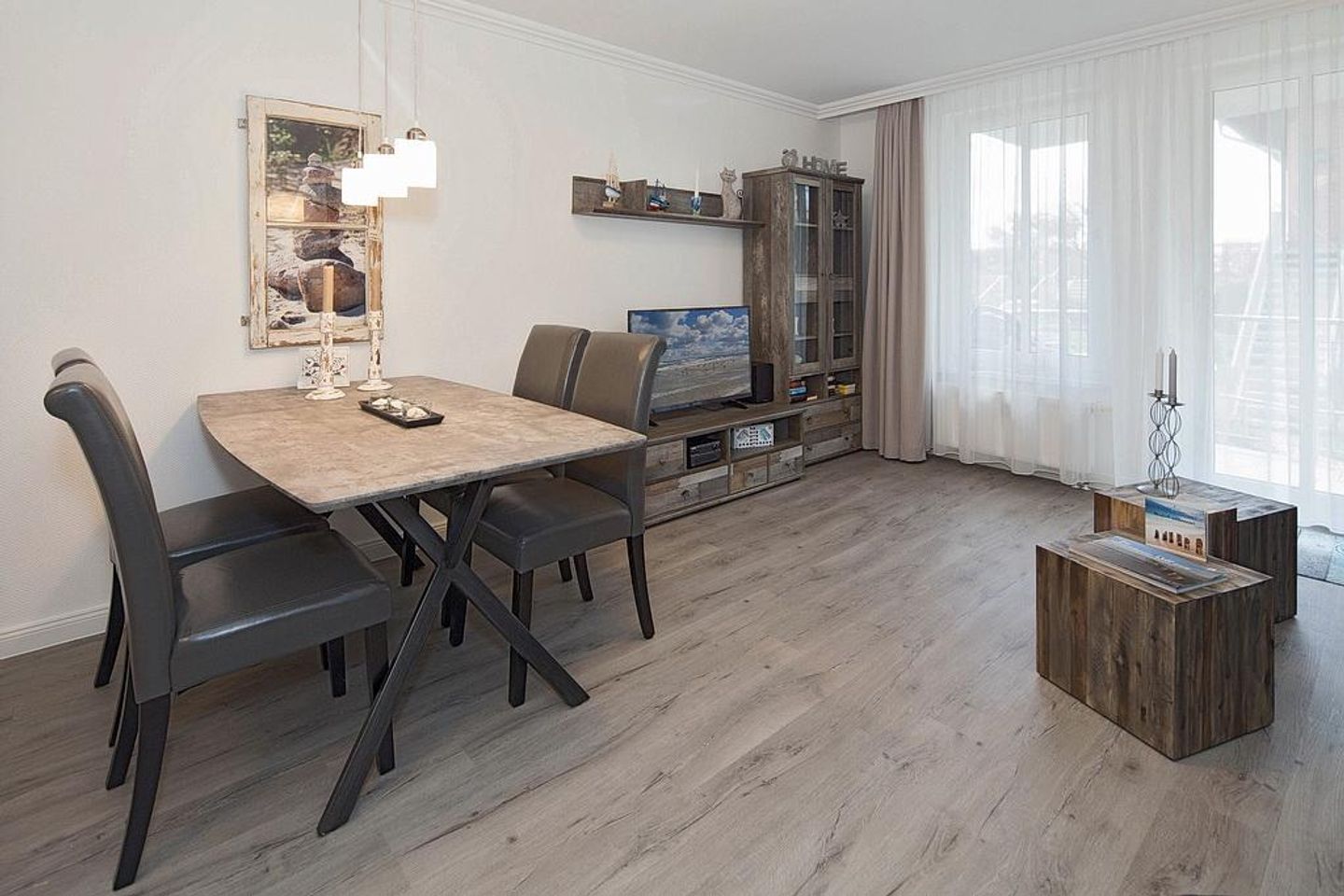 Seehof Seehof 214 Usedom - Wohn-Essbereich mit Couch
