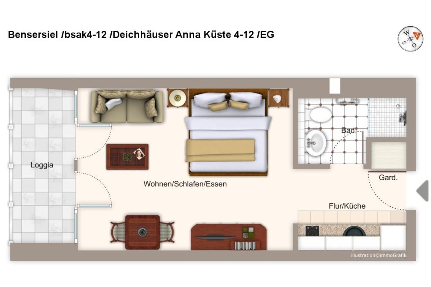 Deichhäuser Anna Küste Deichhäuser Anna Küste 4-12 Bensersiel - Grundriss