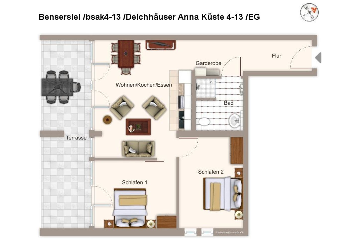 Deichhäuser Anna Küste Deichhäuser Anna Küste 4-13 Bensersiel - Grundriss
