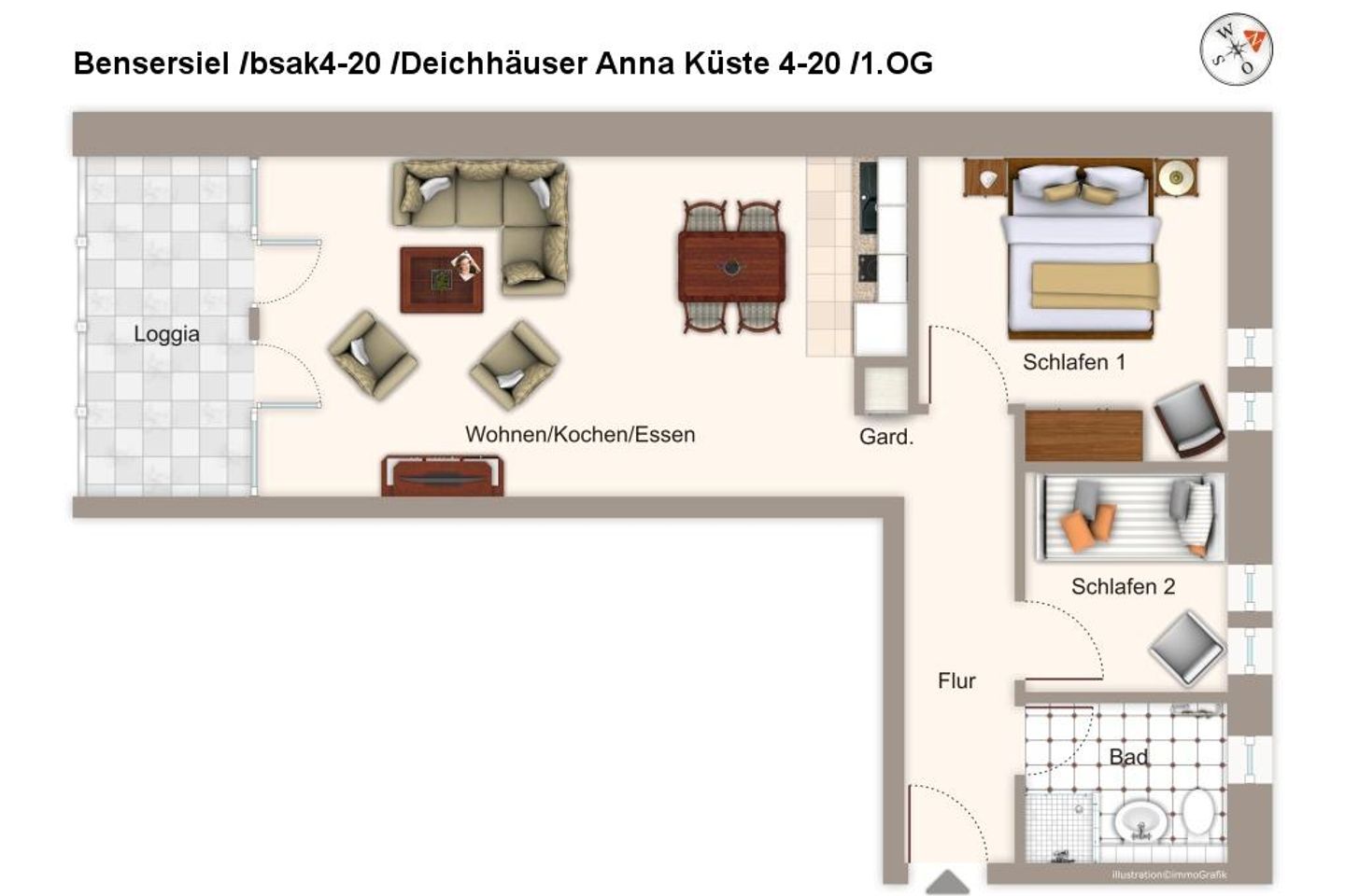 Deichhäuser Anna Küste Deichhäuser Anna Küste 4-20 Bensersiel - Grundriss