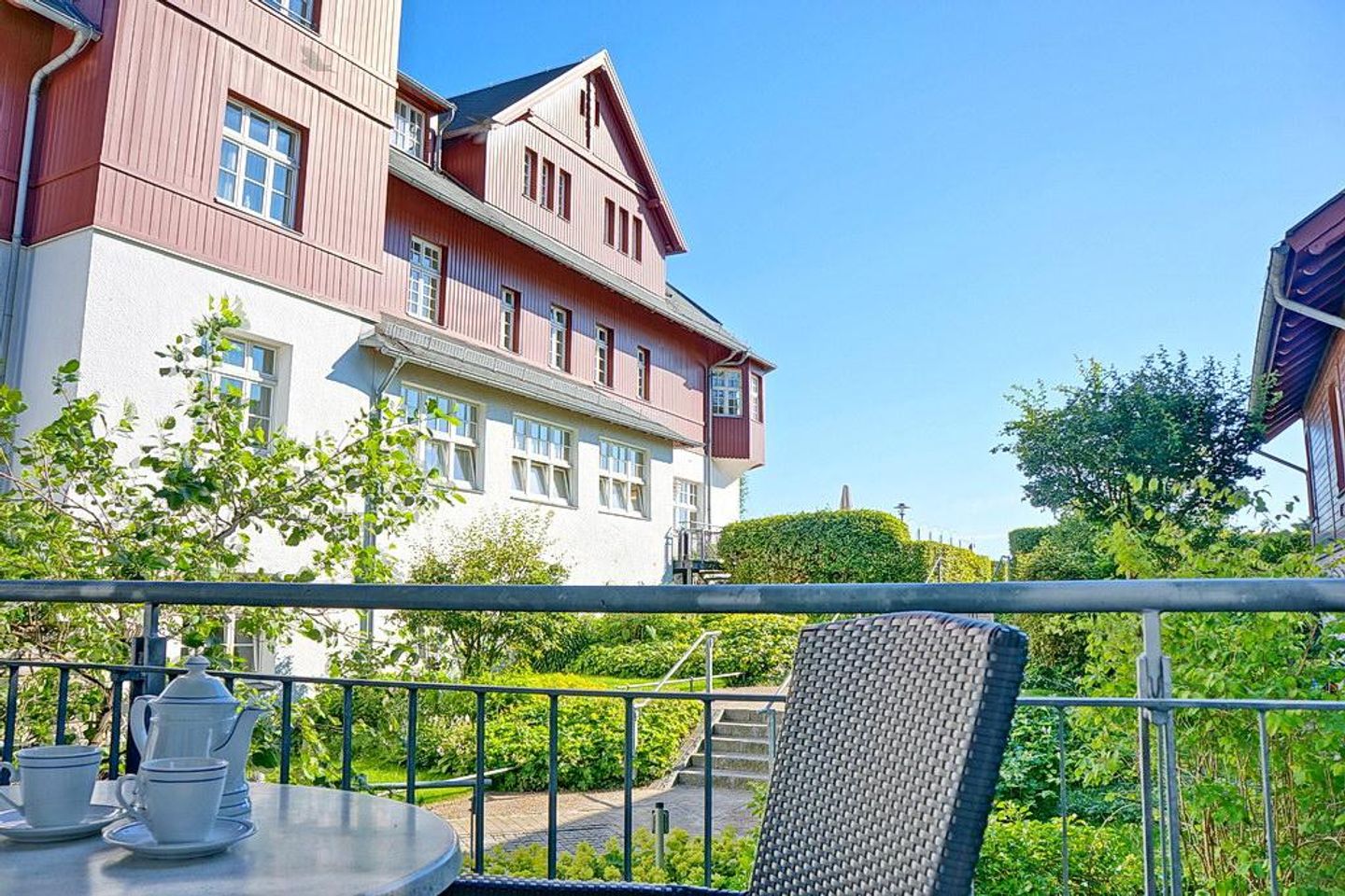 Seehof Seehof 213 Usedom - Balkon mit Gartenmöbeln