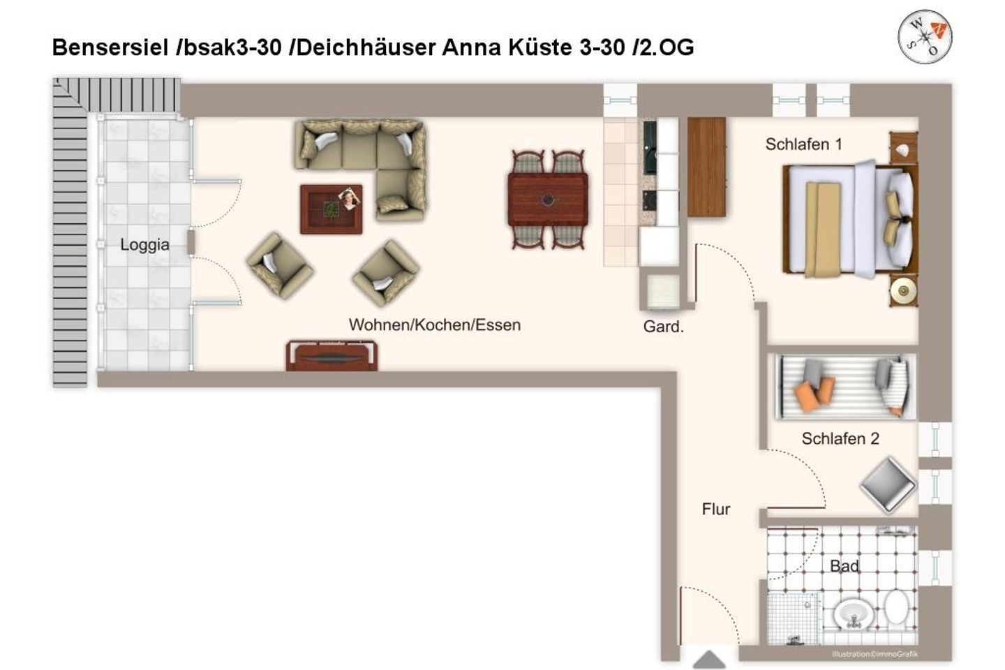 Deichhäuser Anna Küste Deichhäuser Anna Küste 3-30 Bensersiel - Grundriss