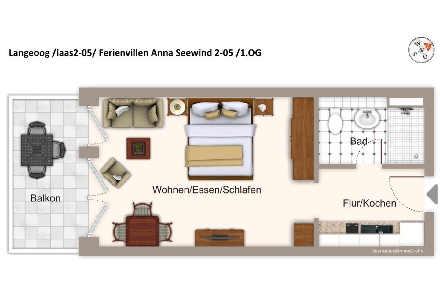 Apartmentvilla Anna See Apartmentvilla Anna See 2-05 Langeoog - Grundriss