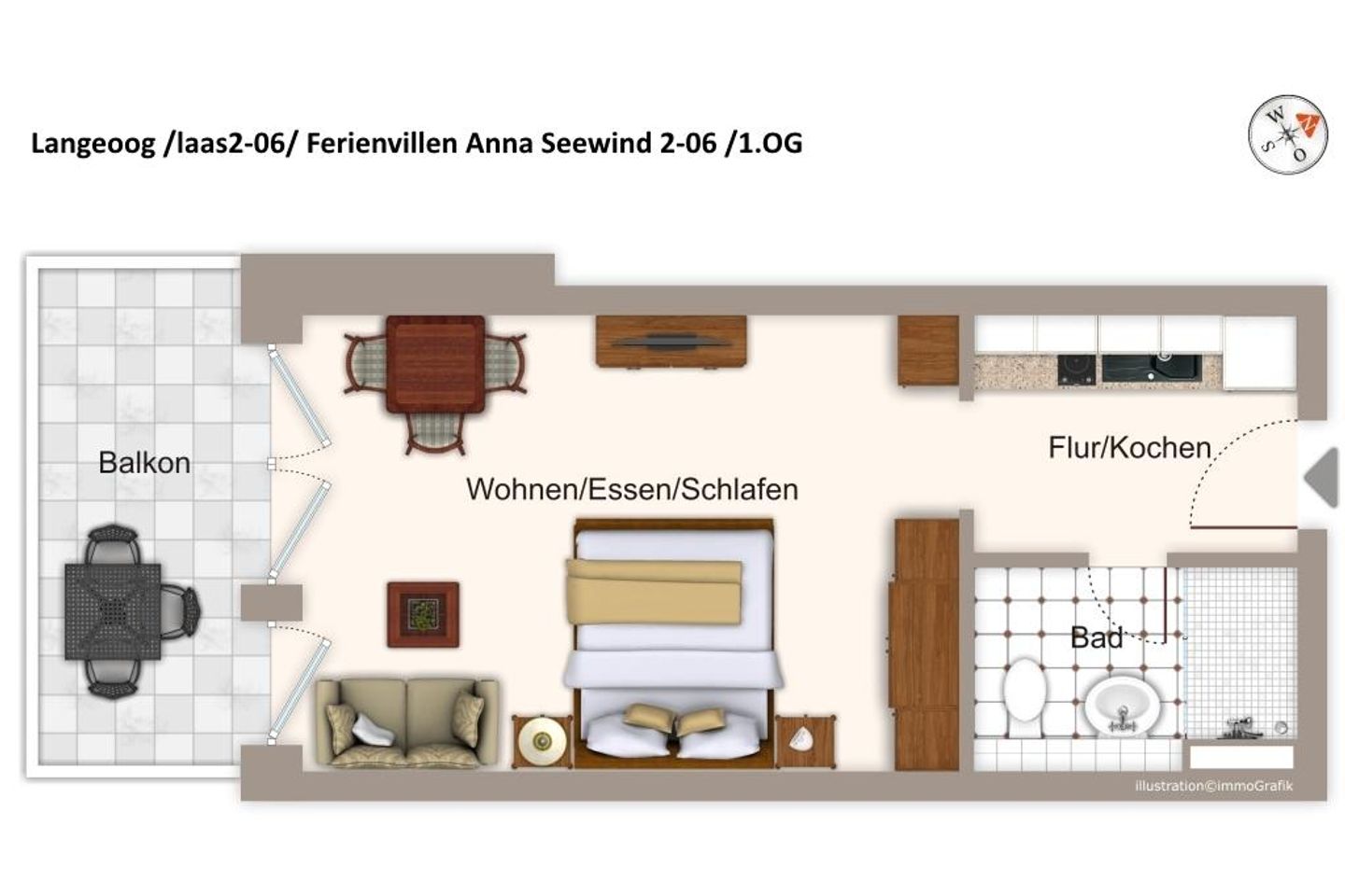 Apartmentvilla Anna See Apartmentvilla Anna See 2-06 Langeoog - Grundriss