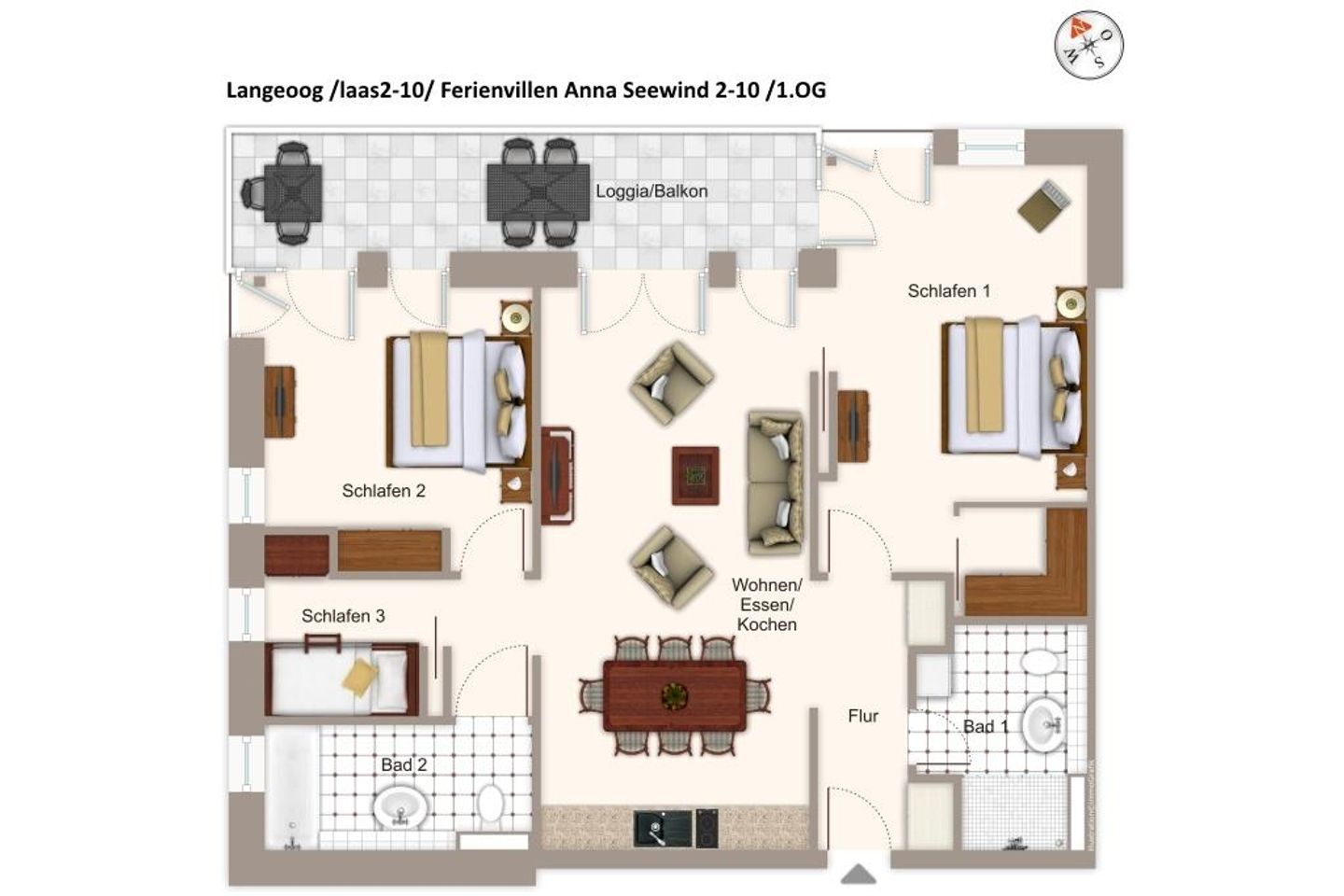 Apartmentvilla Anna See Apartmentvilla Anna See 2-10 Langeoog - Grundriss