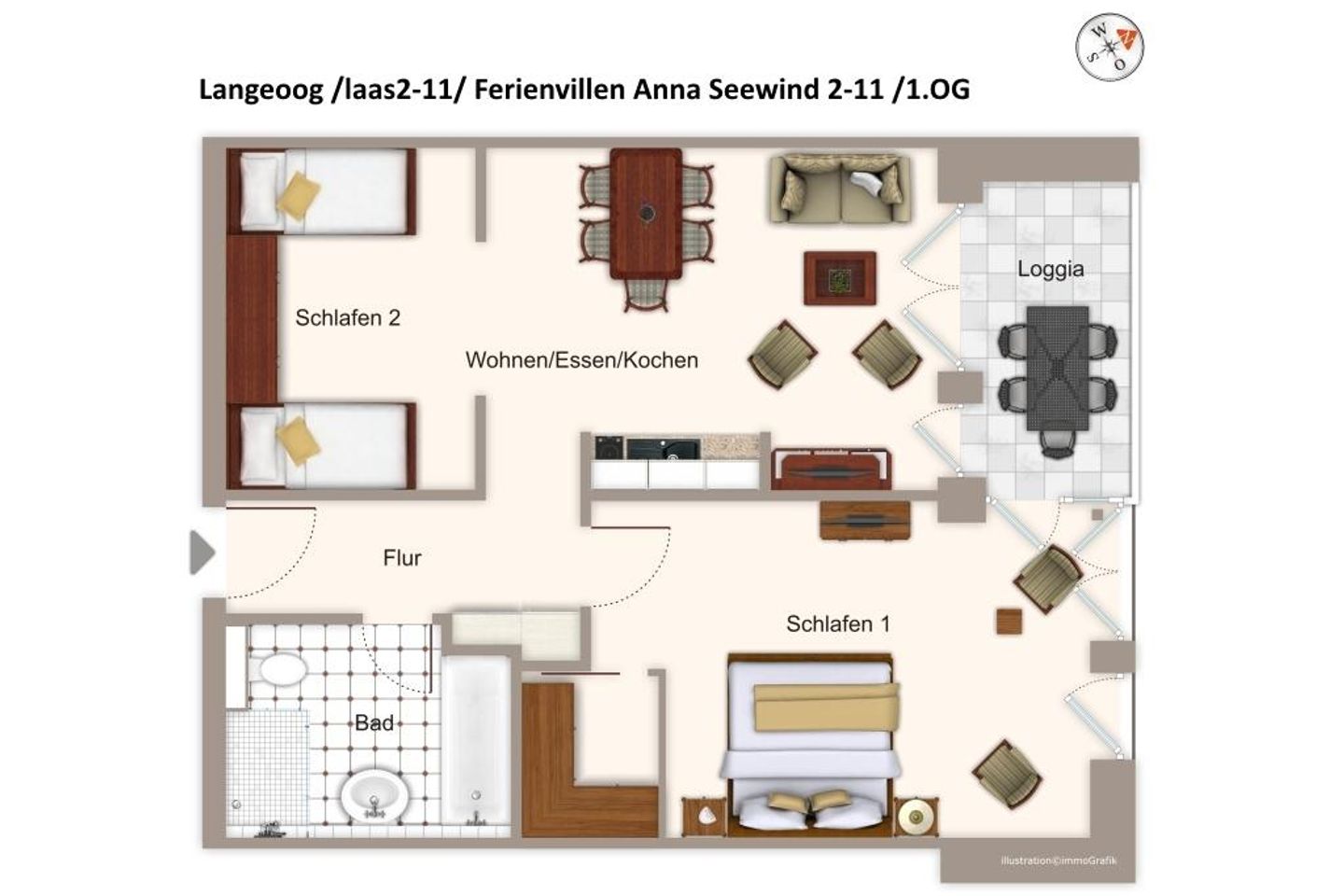 Apartmentvilla Anna See Apartmentvilla Anna See 2-11 Langeoog - Grundriss