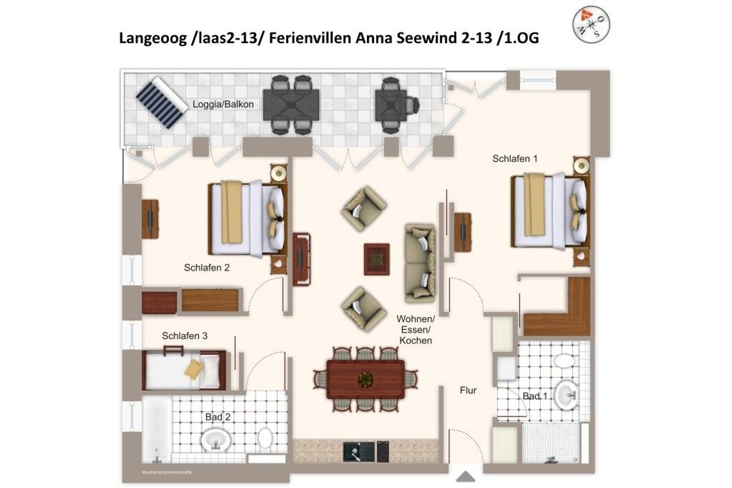 Apartmentvilla Anna See Apartmentvilla Anna See 2-13 Langeoog - Grundriss