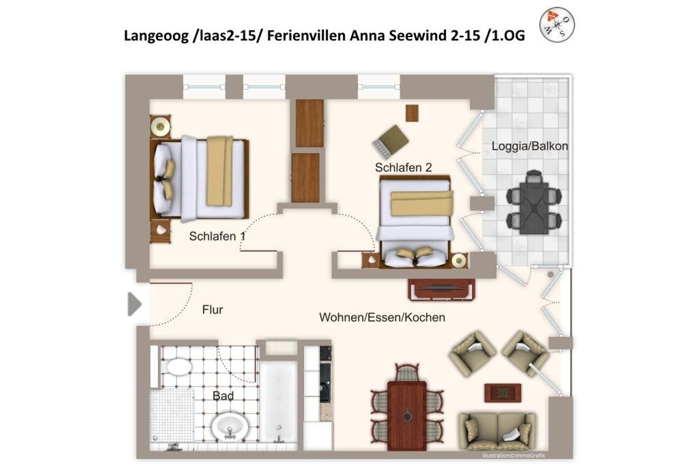 Apartmentvilla Anna See Apartmentvilla Anna See 2-15 Langeoog - Grundriss