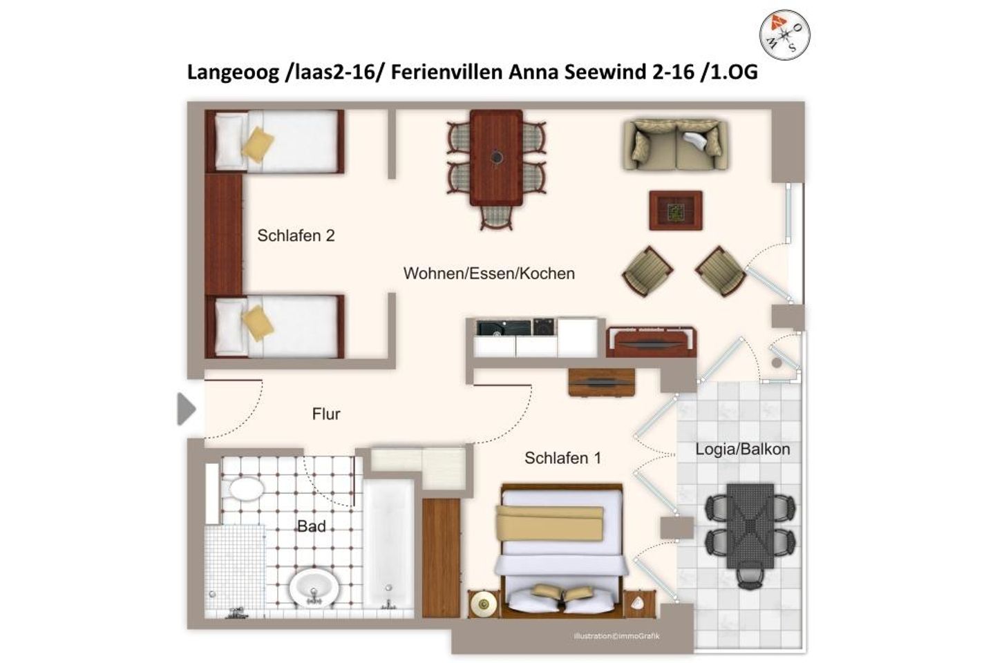 Apartmentvilla Anna See Apartmentvilla Anna See 2-16 Langeoog - Grundriss
