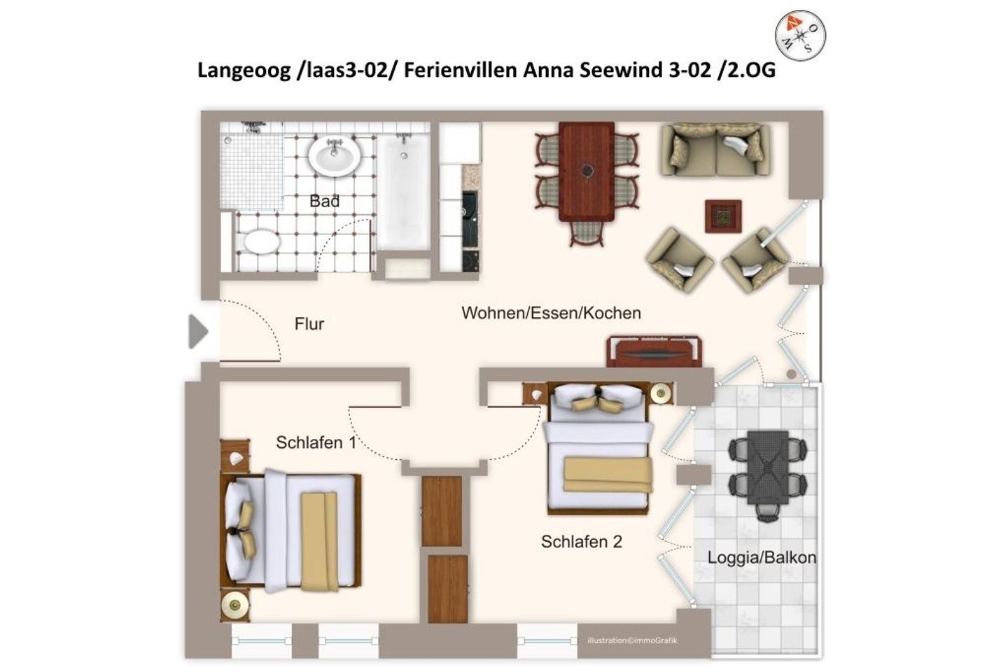 Apartmentvilla Anna See Apartmentvilla Anna See 3-02 Langeoog - Grundriss