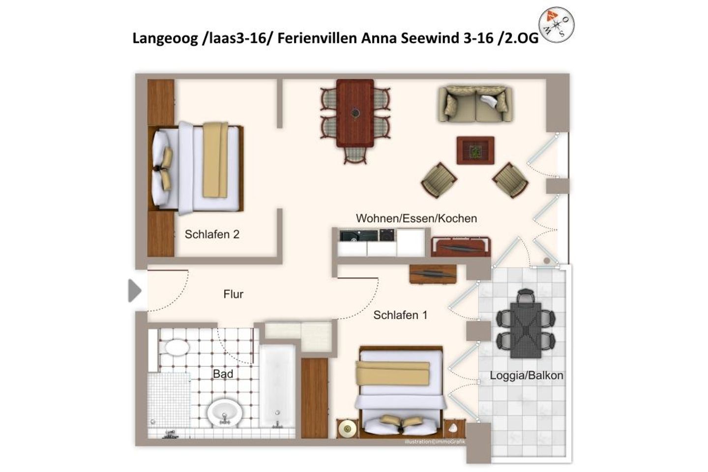 Apartmentvilla Anna See Apartmentvilla Anna See 3-16 Langeoog - Grundriss