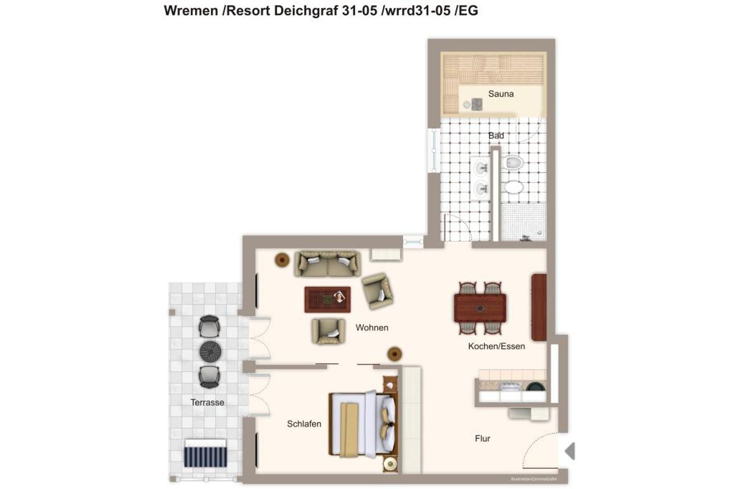 Resort Deichgraf Resort Deichgraf 31-05 Wremen - Grundriss (Angaben ohne Gewähr)