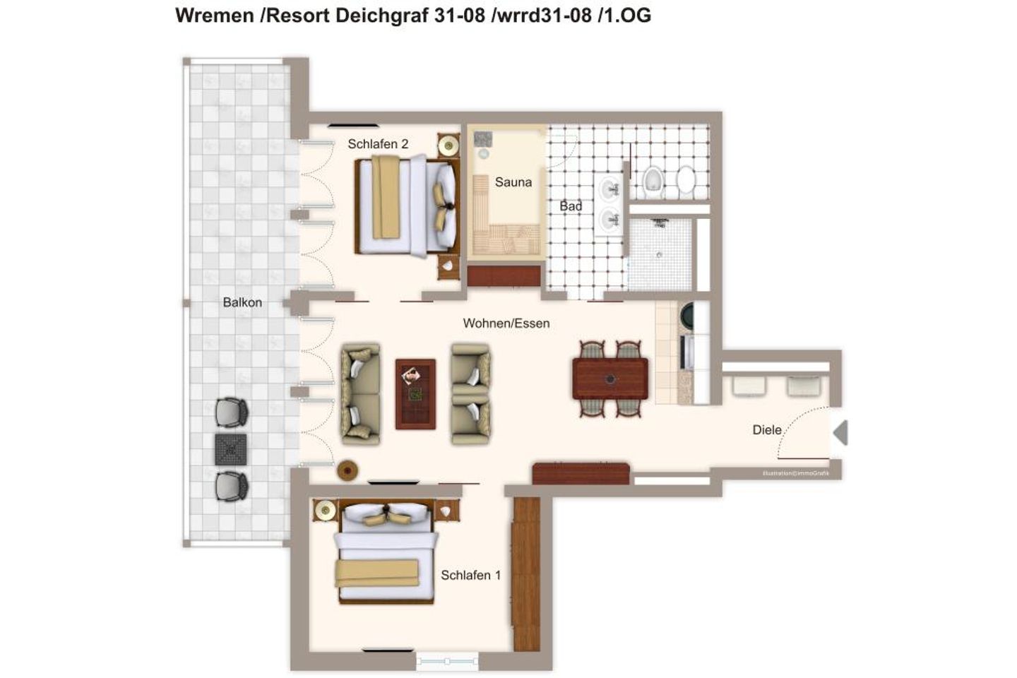 Resort Deichgraf Resort Deichgraf 31-08 Wremen - Grundriss (Angaben ohne Gewähr)