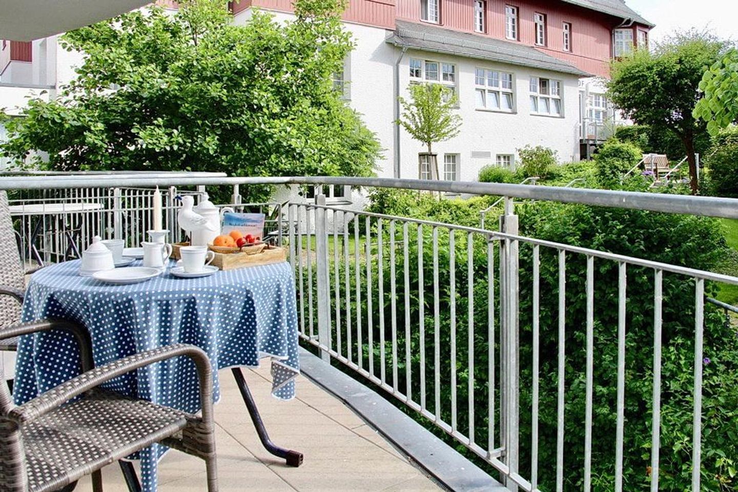 Seehof Seehof 214 Usedom - Balkon mit Gartenmöbeln