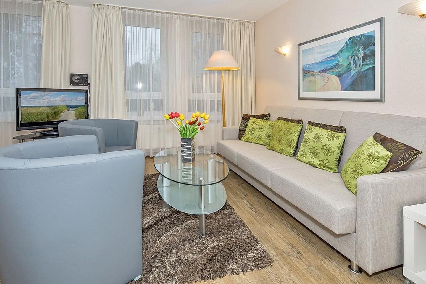 Strand-Park Strand-Park 202 Usedom - Wohn-Essbereich mit Couch