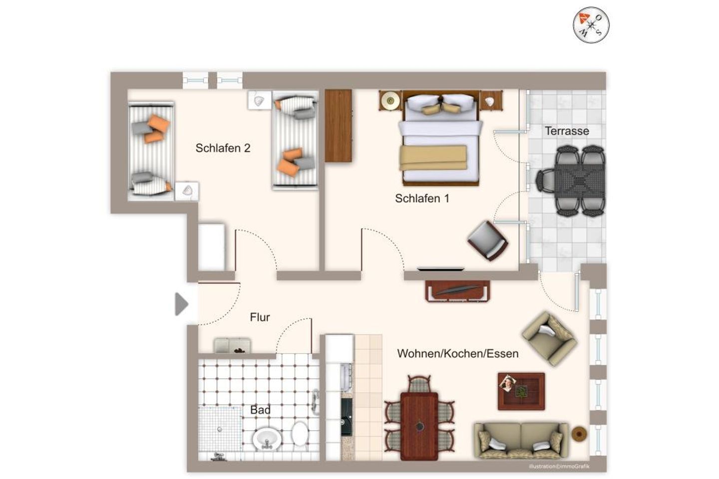 Deichhäuser Anna Küste Deichhäuser Anna Küste 8-14 Bensersiel - Grundriss