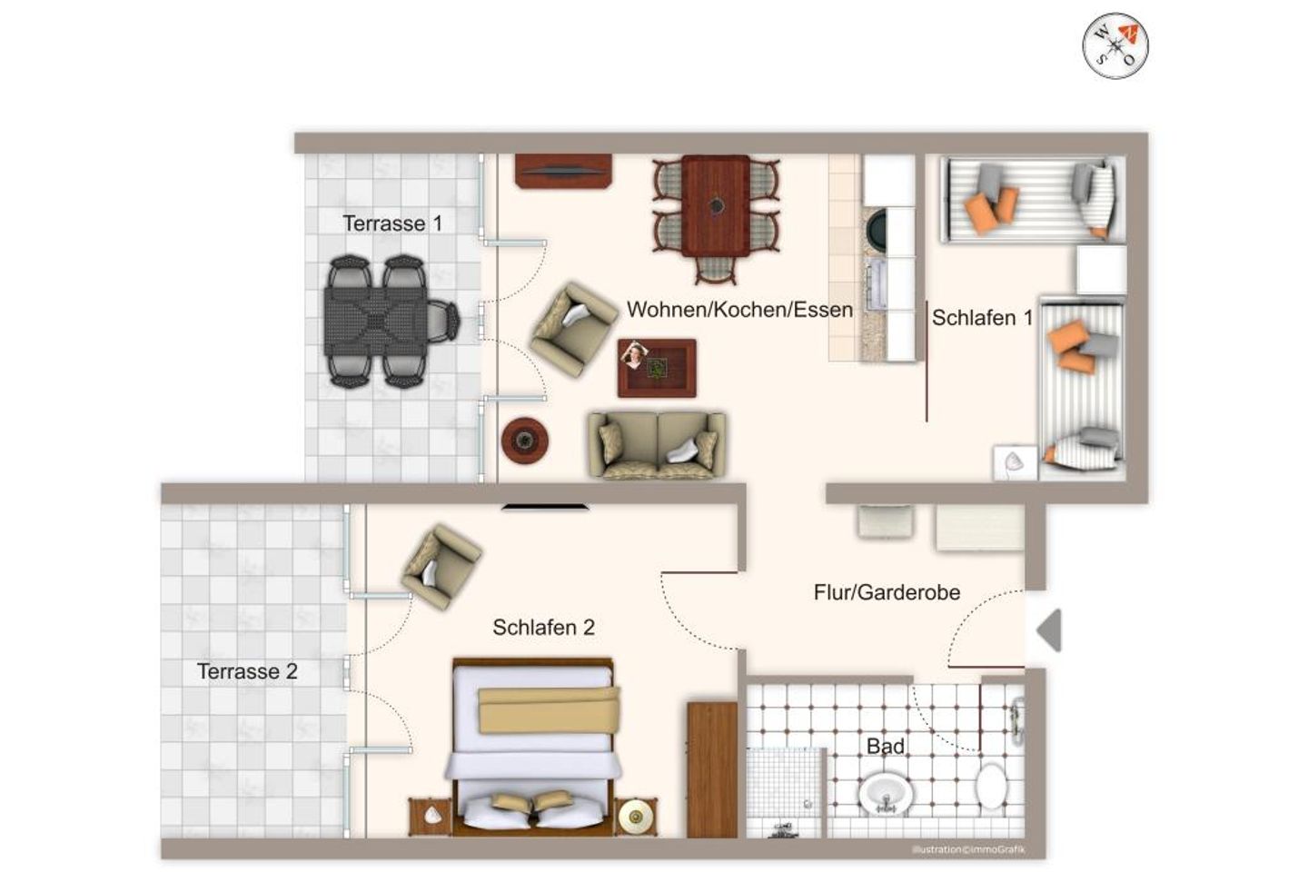 Deichhäuser Anna Küste Deichhäuser Anna Küste 3-11 Bensersiel - Grundriss (Angaben ohne Gewähr)