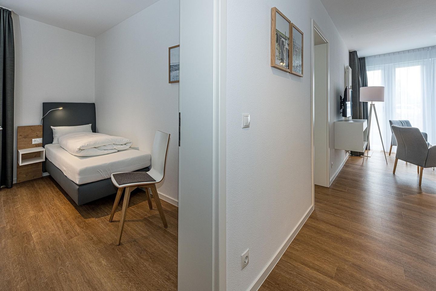 Deichhäuser Anna Küste Deichhäuser Anna Küste 8-14 Bensersiel - Schlafzimmer mit zwei Einzelbetten