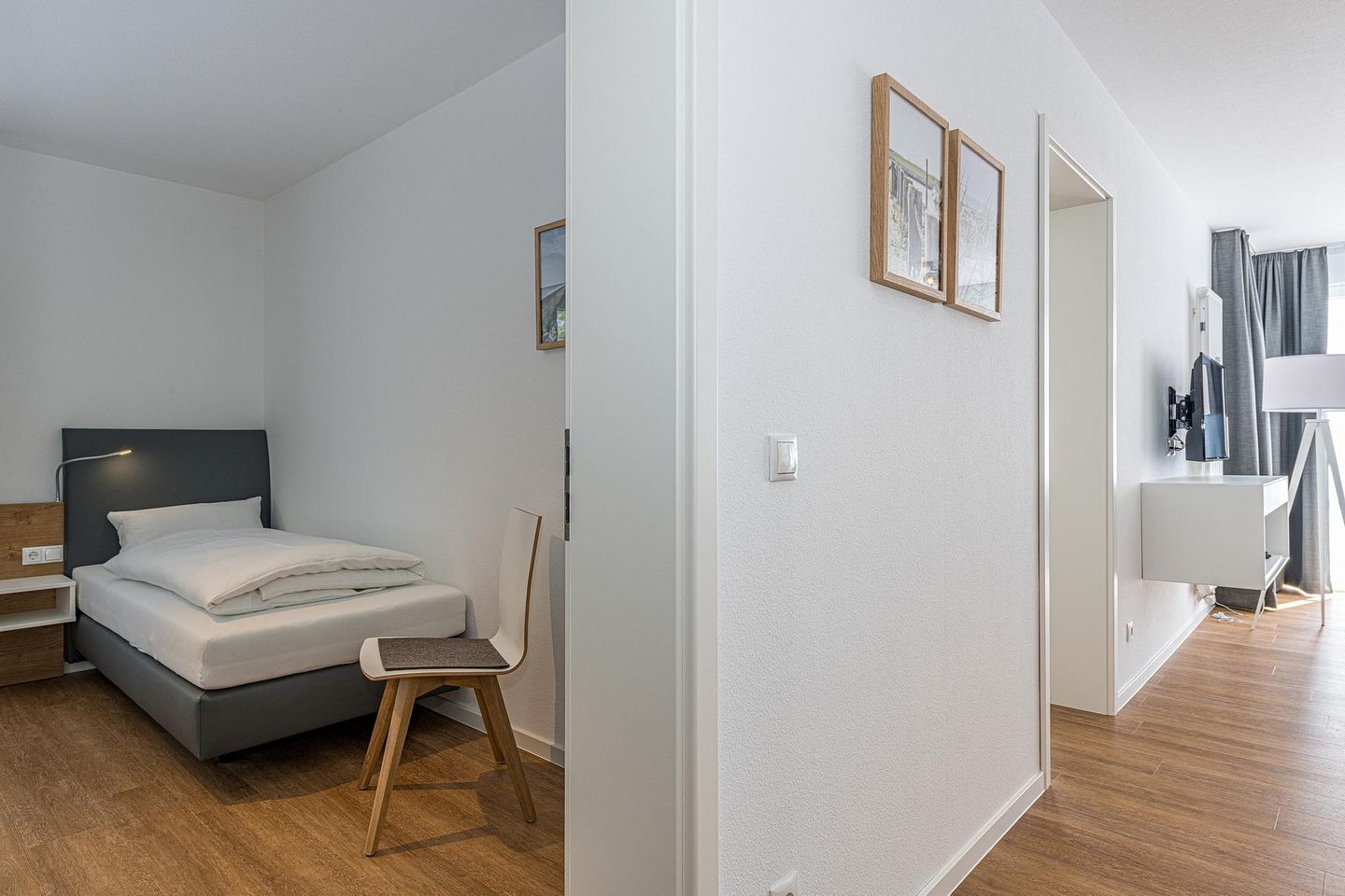 Deichhäuser Anna Küste Deichhäuser Anna Küste 8-24 Bensersiel - Schlafzimmer mit zwei Einzelbetten