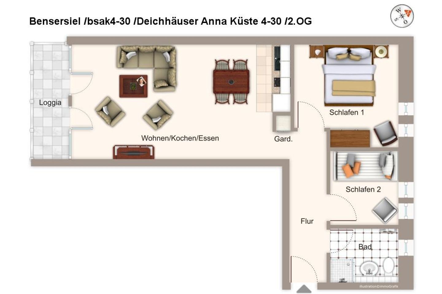 Deichhäuser Anna Küste Deichhäuser Anna Küste 4-30 Bensersiel - Grundriss