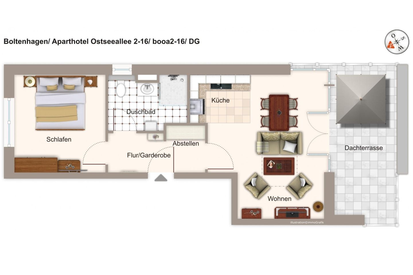 Aparthotel Ostseeallee Aparthotel Ostseeallee 2-16 Boltenhagen - Grundriss (Angaben ohne Gewähr)