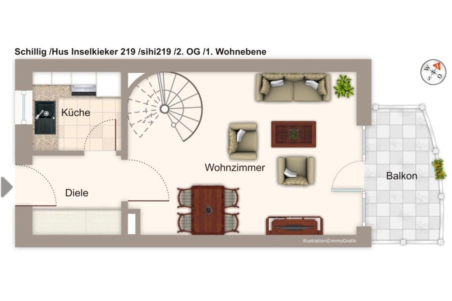 Hus Inselkieker Hus Inselkieker 219  Schillig - Grundriss (Angaben ohne Gewähr)
