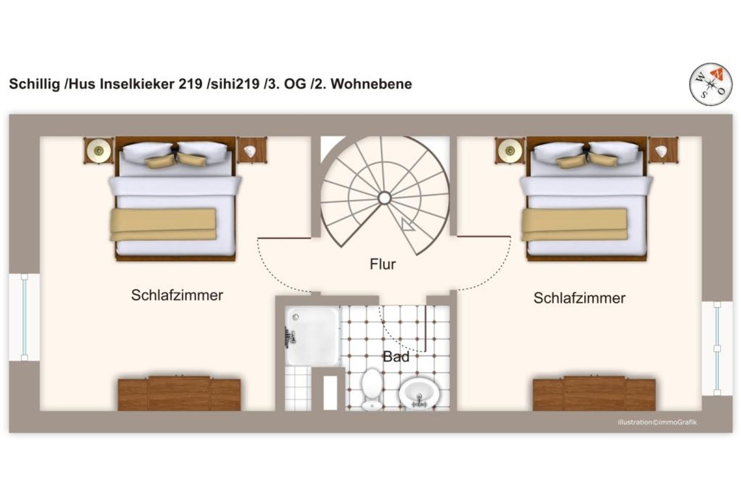 Hus Inselkieker Hus Inselkieker 219  Schillig - Grundriss (Angaben ohne Gewähr)