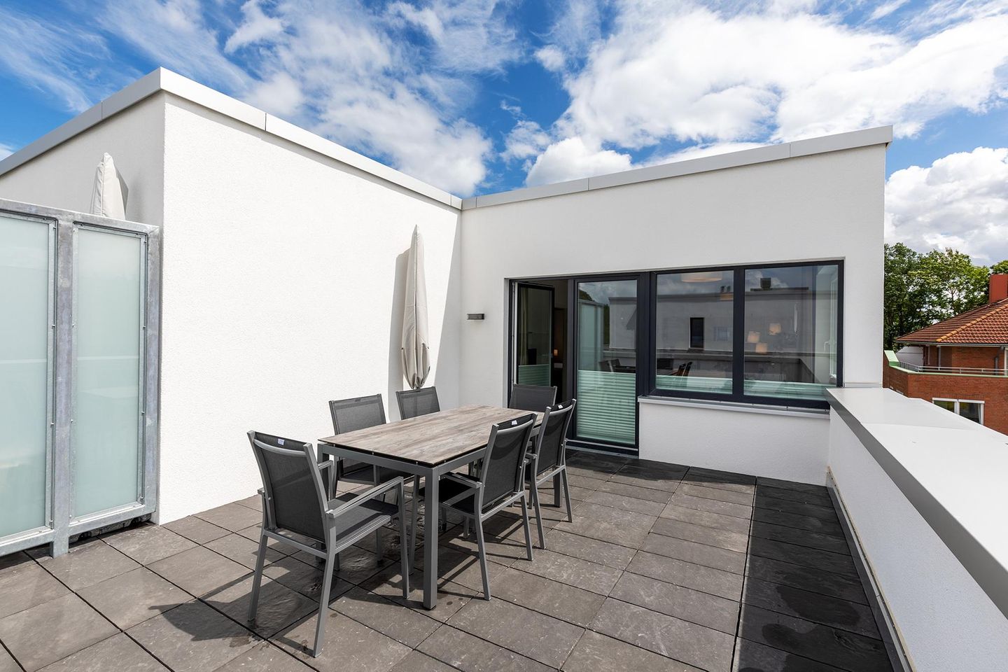 Aparthotel Ostseeallee Aparthotel Ostseeallee 5-46 Boltenhagen - Dachterrasse mit Zugang zum Wohn-/Essbereich