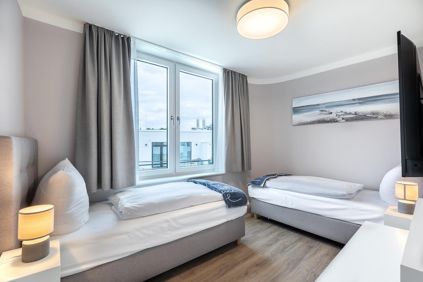 Godewindpark Travemünde Godewindpark Travemünde 2-18 Travemünde - Schlafzimmer "2" mit zwei Boxspringeinzelbetten