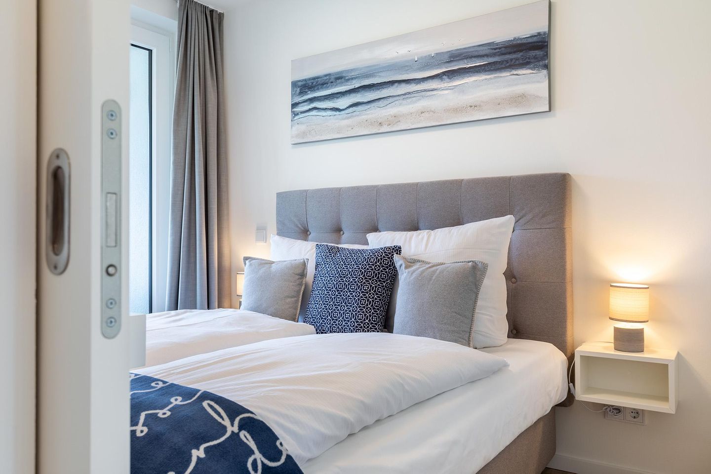 Godewindpark Travemünde Godewindpark Travemünde 1-12 Travemünde - Schlafzimmer mit Boxspringbett