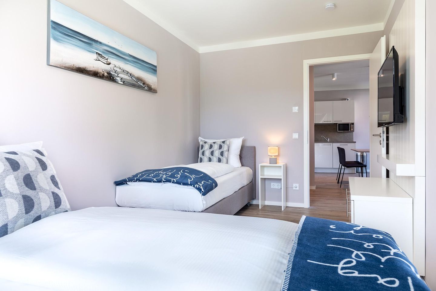 Godewindpark Travemünde Godewindpark Travemünde 1-02 Travemünde - Schlafzimmer "2" mit zwei Boxspringeinzelbetten