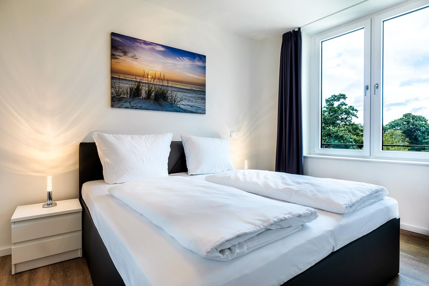 Godewindpark Travemünde Godewindpark Travemünde 3-02 Travemünde - Schlafzimmer "2" mit Boxspringbett