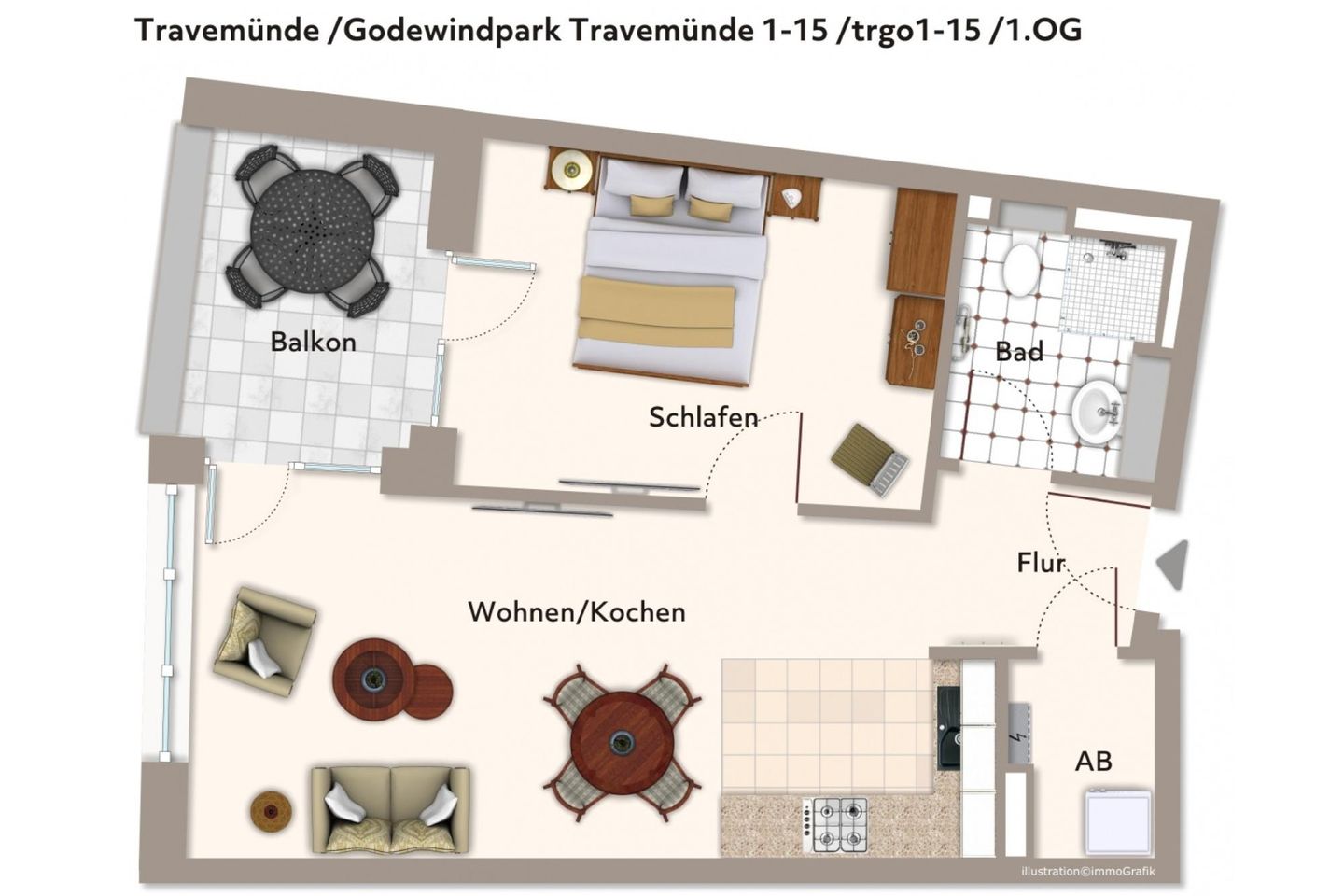 Godewindpark Travemünde Godewindpark Travemünde 1-15 Travemünde - Grundriss (Angaben ohne Gewähr)