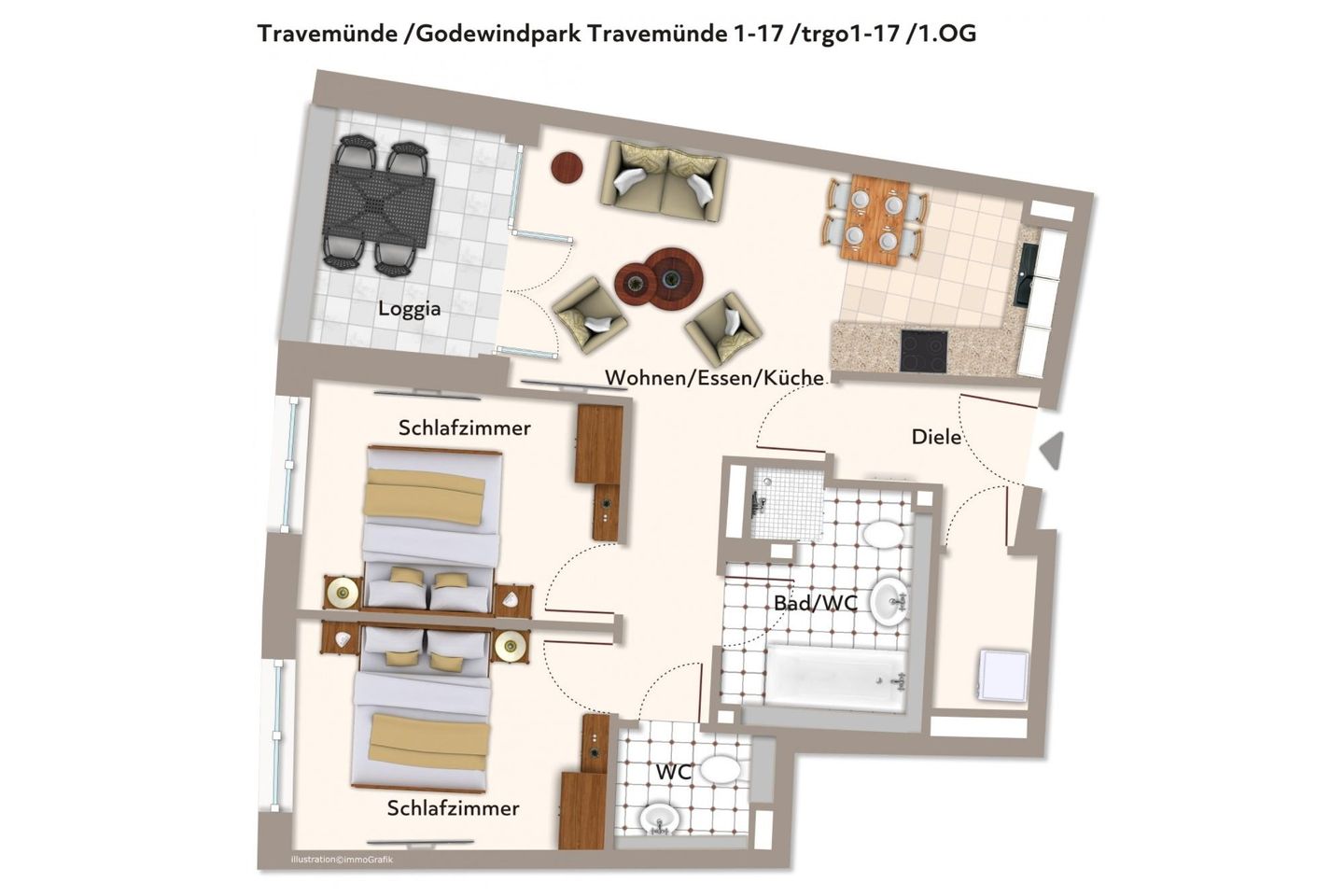 Godewindpark Travemünde Godewindpark Travemünde 1-17 Travemünde - Grundriss (Angaben ohne Gewähr)