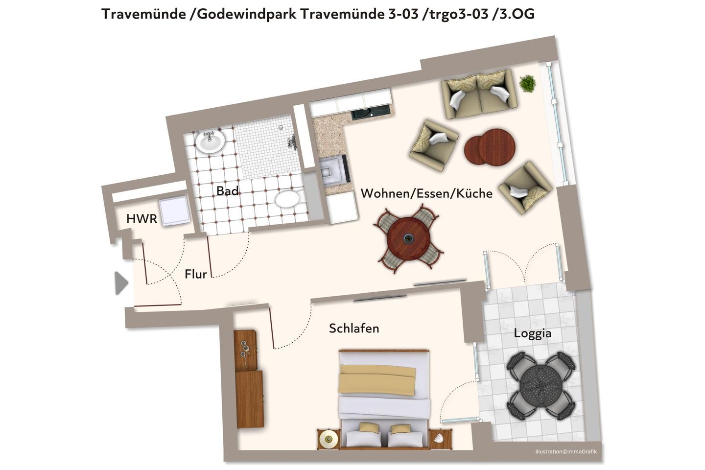 Godewindpark Travemünde Godewindpark Travemünde 3-03 Travemünde - Grundriss (Angaben ohne Gewähr)