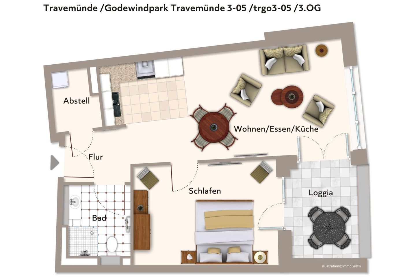 Godewindpark Travemünde Godewindpark Travemünde 3-05 Travemünde - Grundriss (Angaben ohne Gewähr)