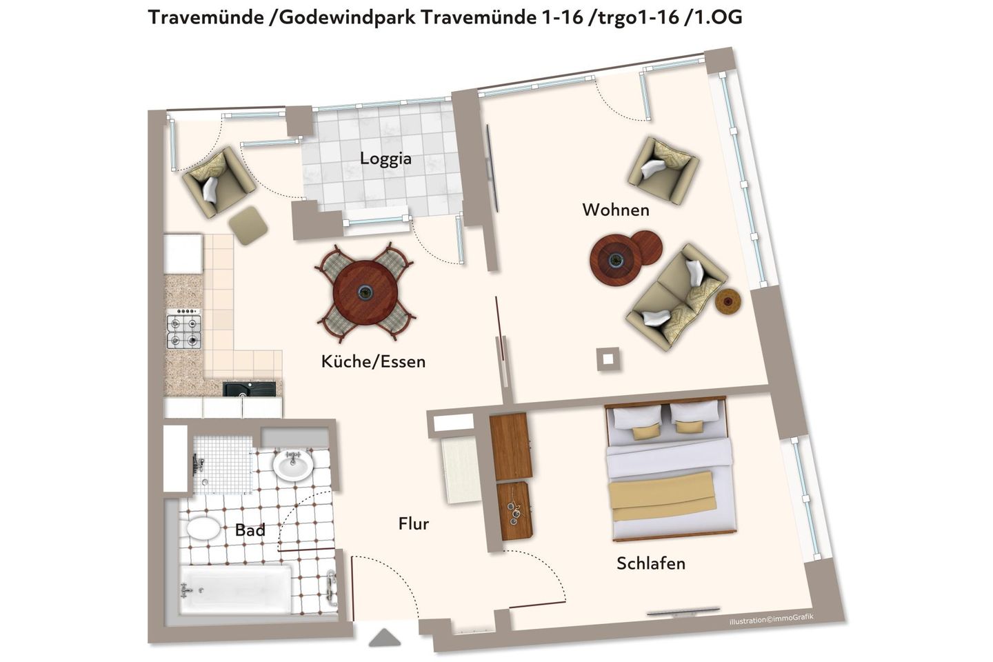 Godewindpark Travemünde Godewindpark Travemünde 1-16 Travemünde - Grundriss (Angaben ohne Gewähr)