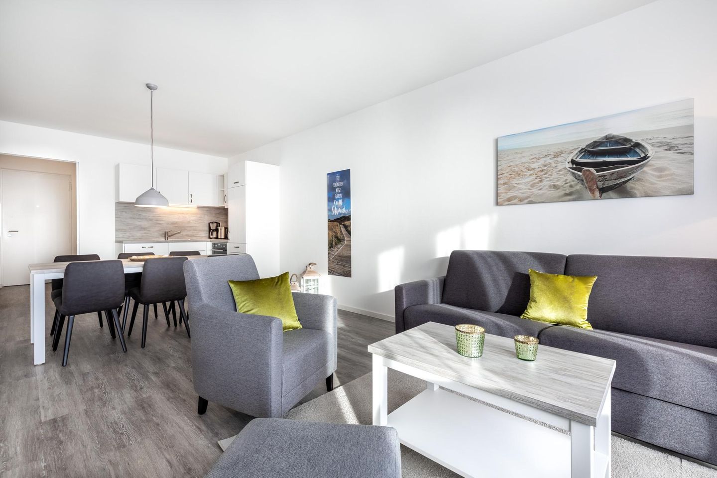 Apartmentanlage Meerblickvilla Apartmentanlage Meerblickvilla 1-10 Großenbrode - Wohn-/Essbereich mit Doppelschlafcouch