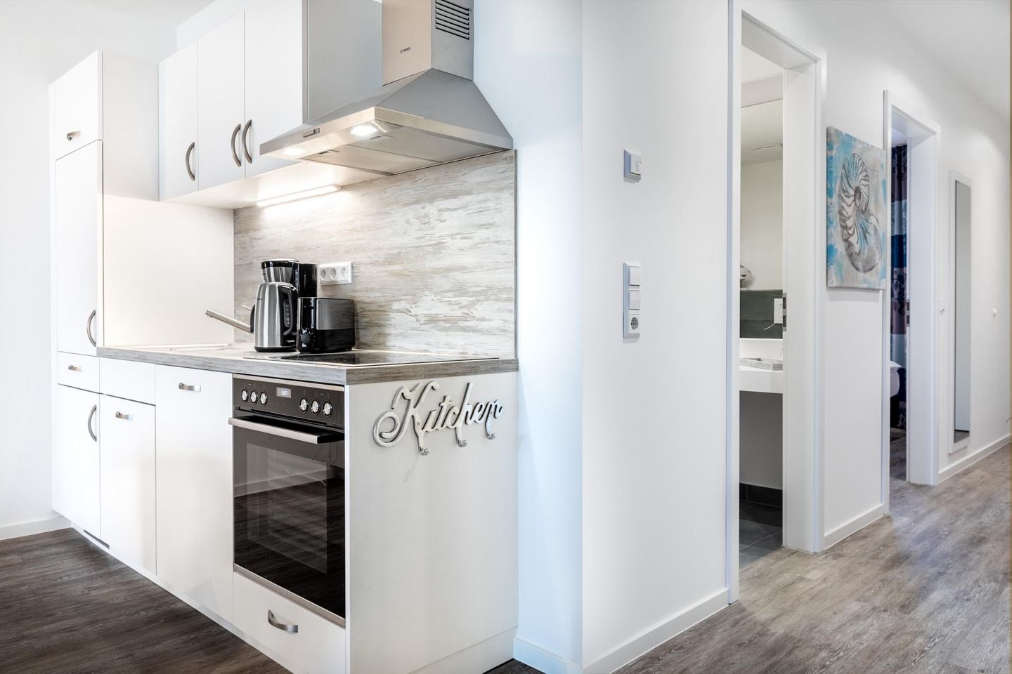 Apartmentanlage Meerblickvilla Apartmentanlage Meerblickvilla 1-06 Großenbrode - Wohn-/Essbereich mit Küchenzeile