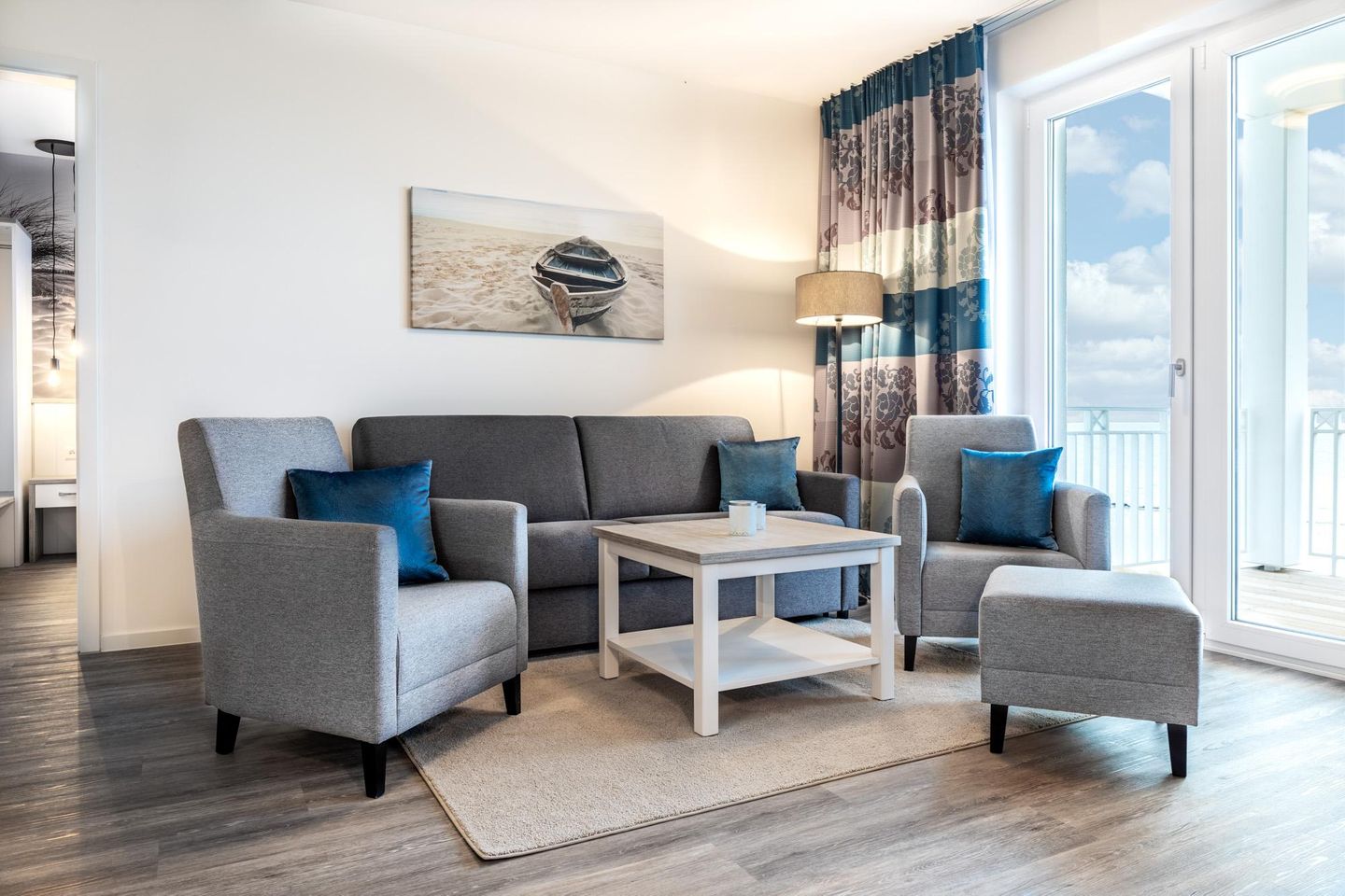 Apartmentanlage Meerblickvilla Apartmentanlage Meerblickvilla 2-23 Großenbrode - Wohn-/Essbereich mit Doppelschlafcouch