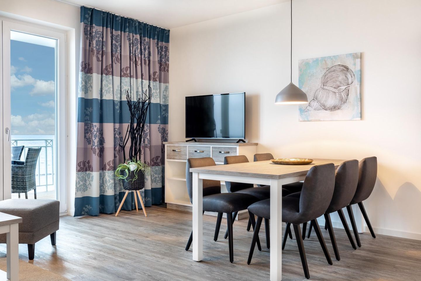 Apartmentanlage Meerblickvilla Apartmentanlage Meerblickvilla 2-23 Großenbrode - Wohn-/Essbereich mit Sitzgelegenheit