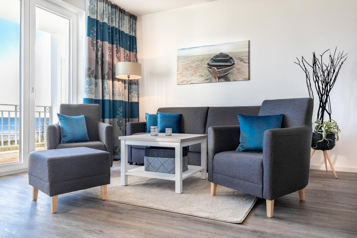 Apartmentanlage Meerblickvilla Apartmentanlage Meerblickvilla 1-11 Großenbrode - Wohn-/Essbereich mit Doppelschlafcouch