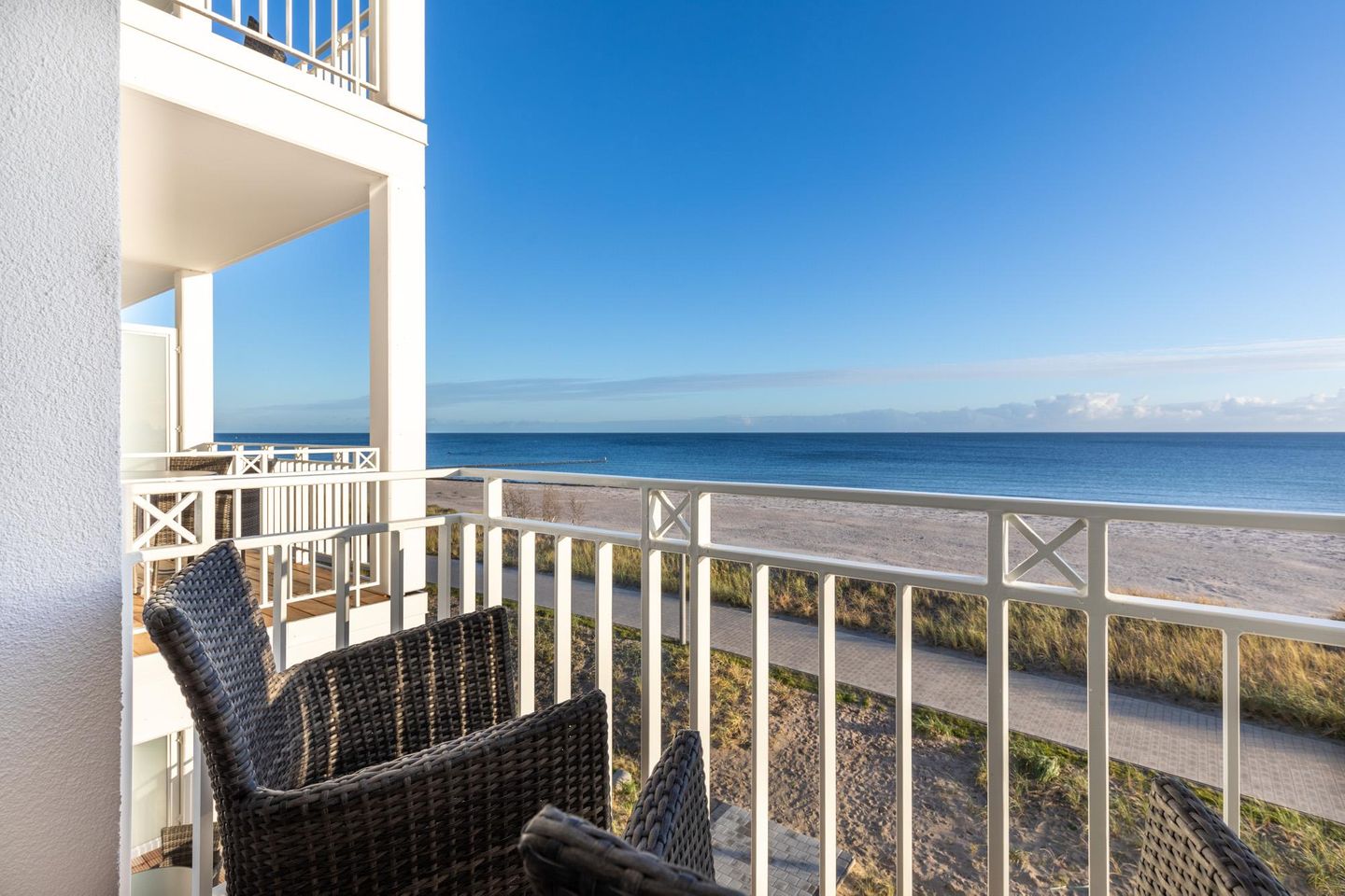 Apartmentanlage Meerblickvilla Apartmentanlage Meerblickvilla 2-26 Großenbrode - Balkon mit Ostseeblick
