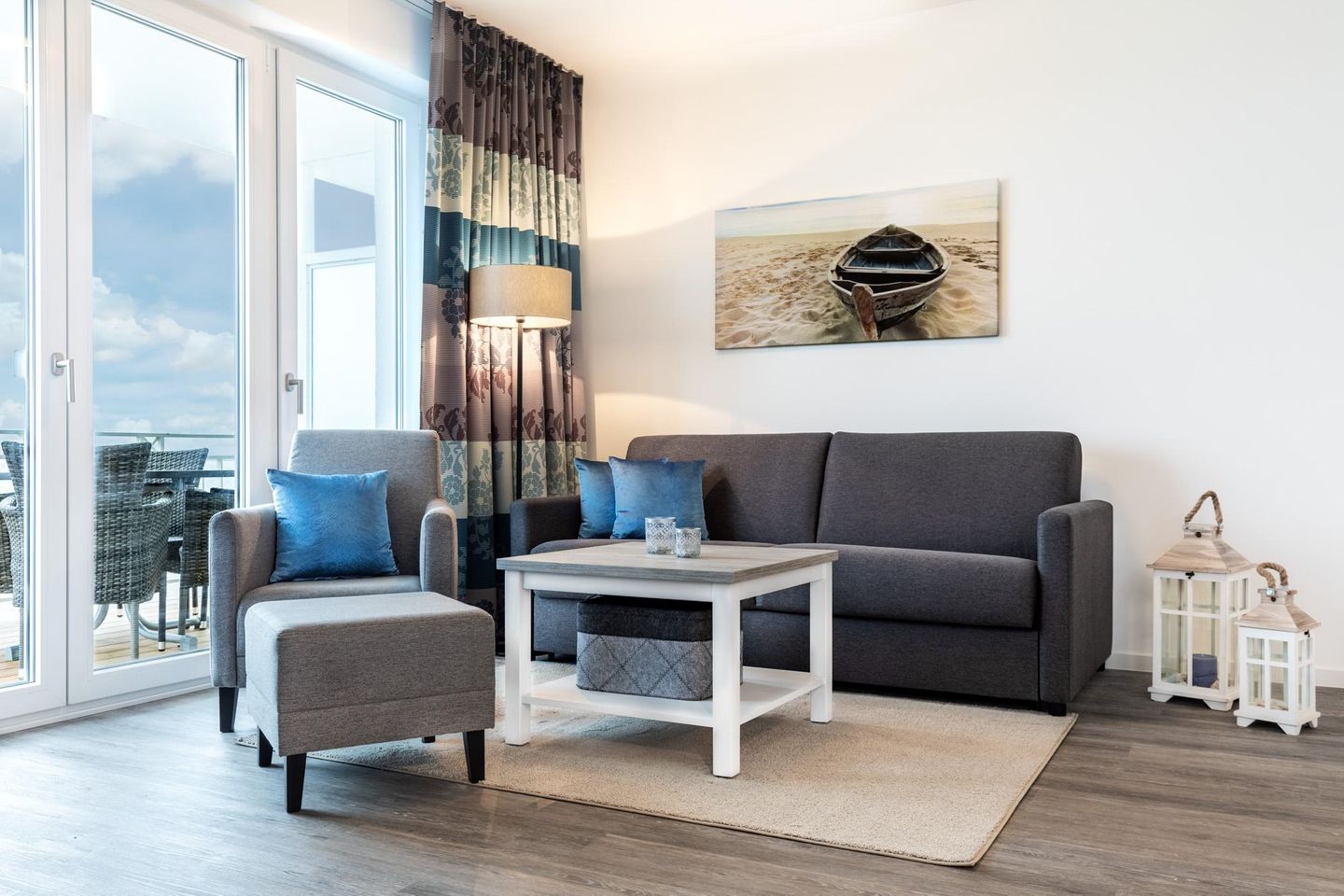 Apartmentanlage Meerblickvilla Apartmentanlage Meerblickvilla 2-27 Großenbrode - Wohn-/Essbereich mit Doppelschlafcouch